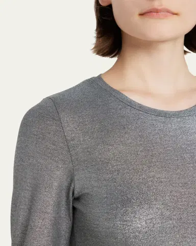 Majestic Filatures Metallic Long-Sleeve Viscose Tee | Thumbnail 5 Majestic Filatures Metallic Long-Sleeve Viscose Tee | Thumbnail 5