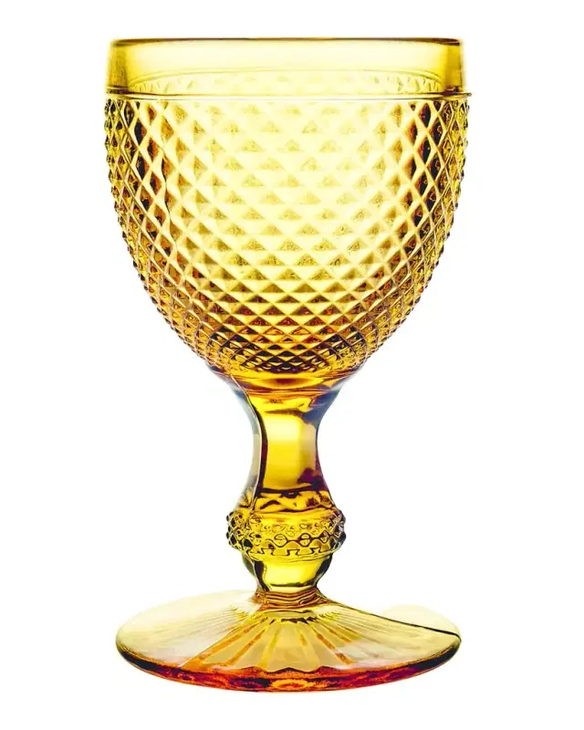 Vista Alegre Bicos Amber Water Goblet Glass