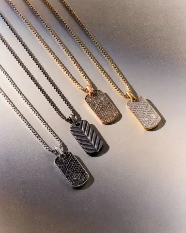 David Yurman Men 's Streamline Tag Pendant in Titanium, 35mm | Thumbnail 3 David Yurman Men 's Streamline Tag Pendant in Titanium, 35mm | Thumbnail 3