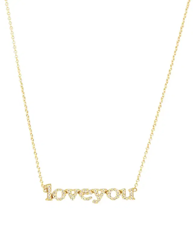 Jennifer Meyer 18k Diamond Love You Necklace