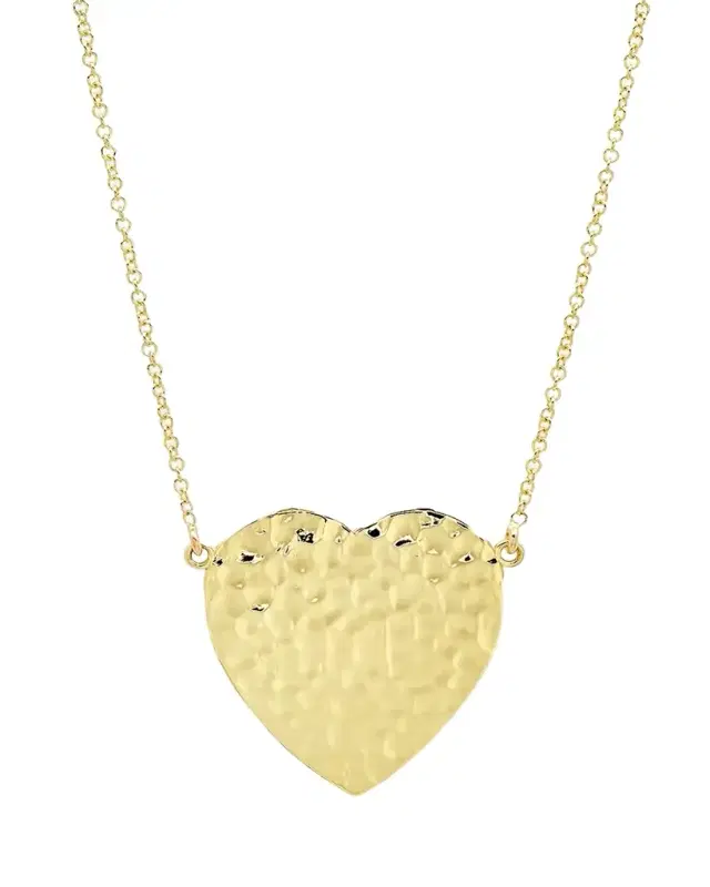 Jennifer Meyer 18k Hammered Heart Necklace