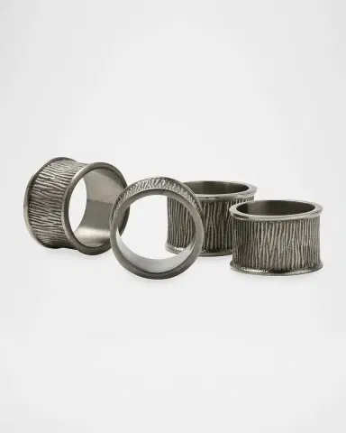 Blue Pheasant Ellery Pewter Napkin Rings, Set of 4 | Thumbnail 2