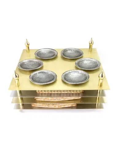 Joy Stember Metal Arts Studio 4-Tier Seder Plate with Matzah Levels | Thumbnail 2 Joy Stember Metal Arts Studio 4-Tier Seder Plate with Matzah Levels | Thumbnail 2