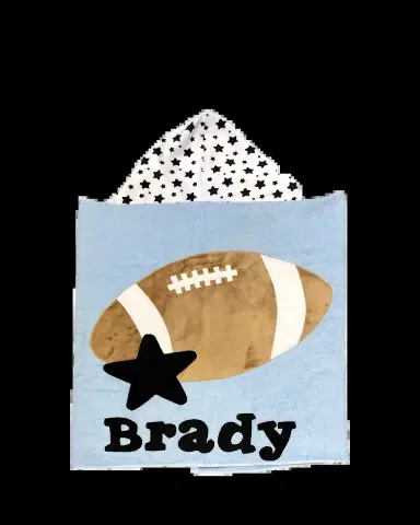 Boogie Baby Kid's Football Star-Print Hooded Towel, Personalized | Thumbnail 2
