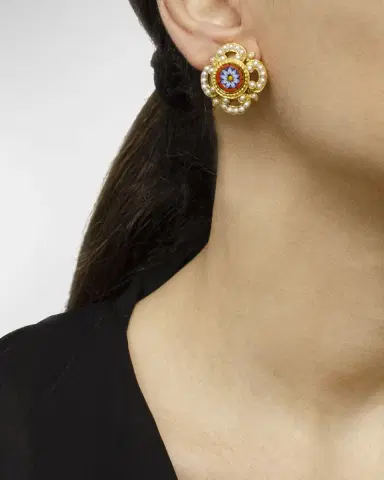 Ben-Amun 24k Gold-Plated Clip-On Earrings with Pearls | Thumbnail 2
