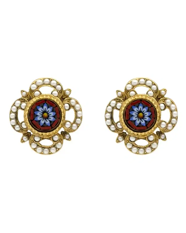 24k Gold-Plated Clip-On Earrings with Pearls