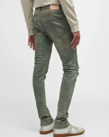 PURPLE Men's P001 Light Dirty Wax Skinny Jeans | Thumbnail 2 PURPLE Men's P001 Light Dirty Wax Skinny Jeans | Thumbnail 2