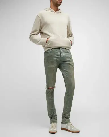 PURPLE Men's P001 Light Dirty Wax Skinny Jeans | Thumbnail 6 PURPLE Men's P001 Light Dirty Wax Skinny Jeans | Thumbnail 6