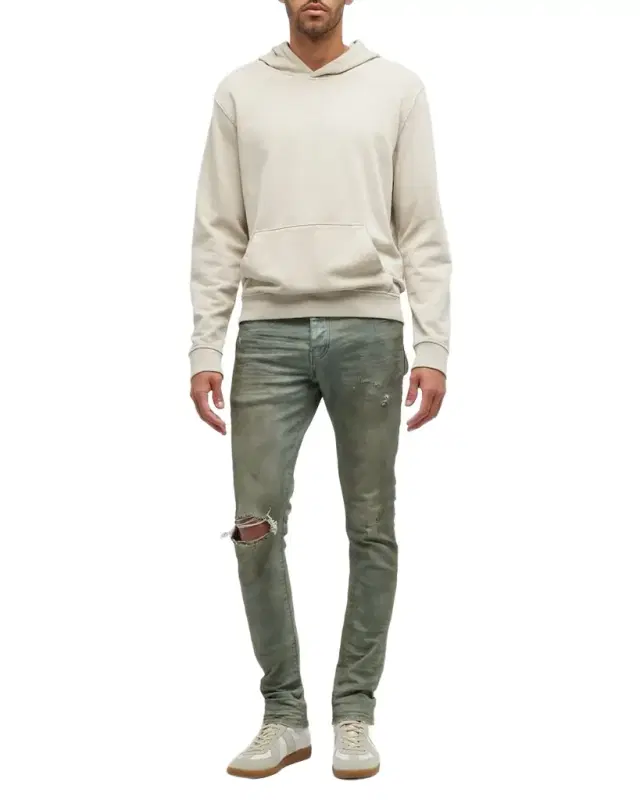 Men 's P001 Light Dirty Wax Skinny Jeans