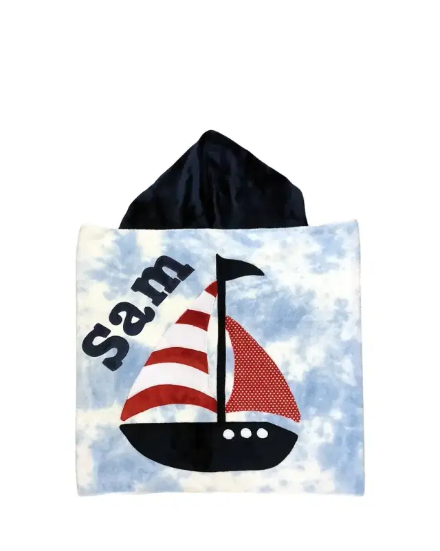 Boogie Baby Boy's Sail Away Towel, Personalized