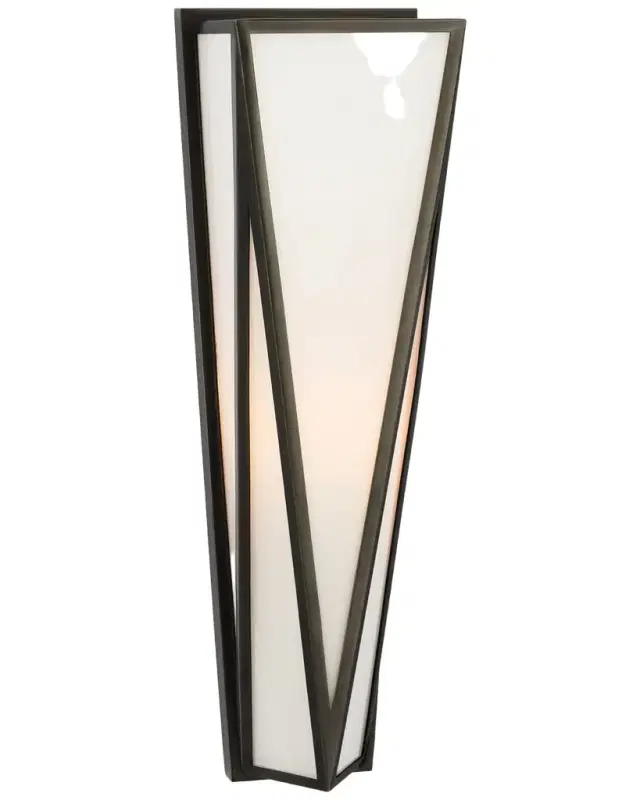 Visual Comfort Signature Lorino Medium Sconce In Bronze With White Glass By Julie Neill