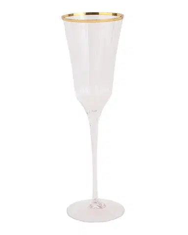 Vietri Natalia Gold Rim Champagne Flute | Thumbnail 1