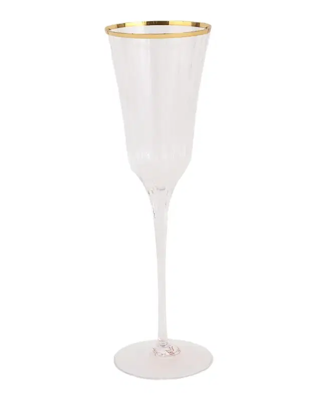 Vietri Natalia Gold Rim Champagne Flute