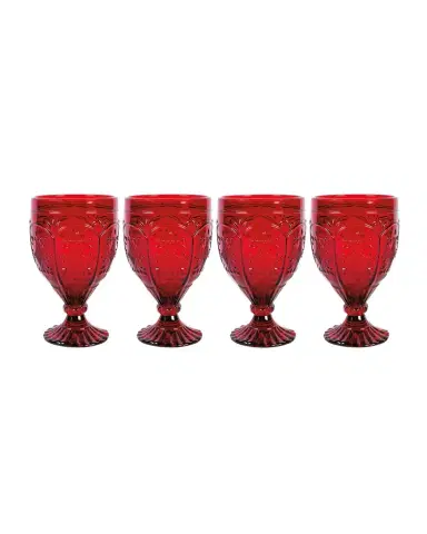 Fitz & Floyd Trestle Glasses in Red, Set of 4 | Thumbnail 1