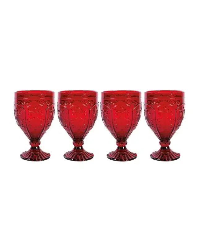 Trestle Glasses in Red, Set of 4