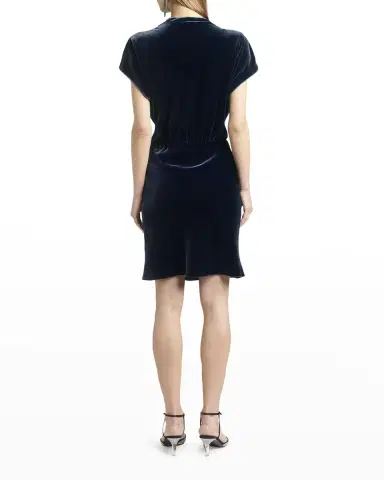 Giorgio Armani Draped Cap-Sleeve Velvet Dress | Thumbnail 4 Giorgio Armani Draped Cap-Sleeve Velvet Dress | Thumbnail 4