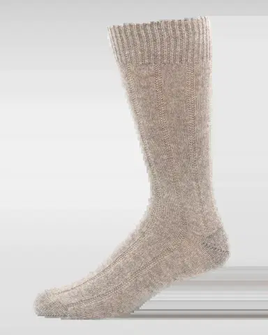 Neiman Marcus Men's Rib Cashmere Crew Socks | Thumbnail 2 Neiman Marcus Men's Rib Cashmere Crew Socks | Thumbnail 2
