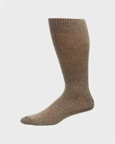 Neiman Marcus Men's Rib Cashmere Crew Socks | Thumbnail 3 Neiman Marcus Men's Rib Cashmere Crew Socks | Thumbnail 3
