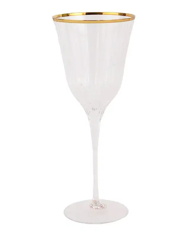 Vietri Natalia Gold Rim Water Glass