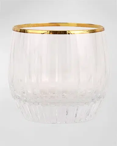 Vietri Natalia Gold Rim Double Old-Fashioned Glass | Thumbnail 3