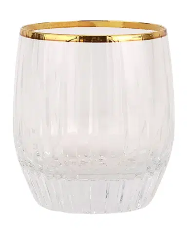 Vietri Natalia Gold Rim Double Old-Fashioned Glass | Thumbnail 1