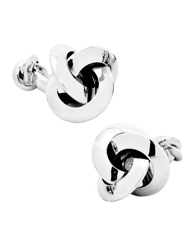 Double Sided Silver Knot Cufflinks