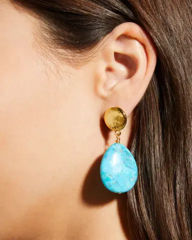 NEST Jewelry Blue Turquoise Teardrop Earrings | Thumbnail 2 NEST Jewelry Blue Turquoise Teardrop Earrings | Thumbnail 2