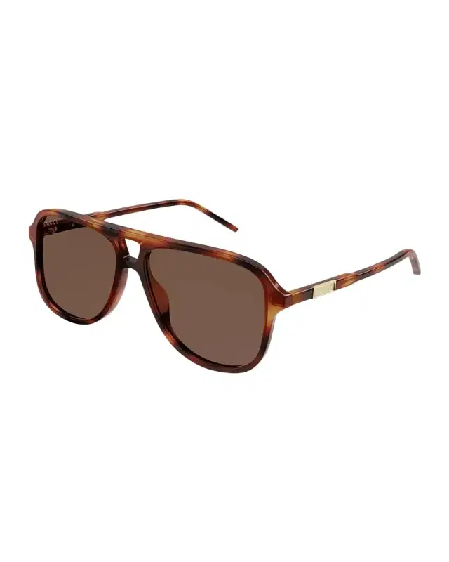 Gucci Men's Logo Plaqué Aviator Sunglasses