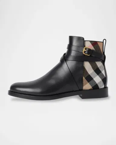 Burberry Pryle Equestrian Check Ankle Booties | Thumbnail 3 Burberry Pryle Equestrian Check Ankle Booties | Thumbnail 3