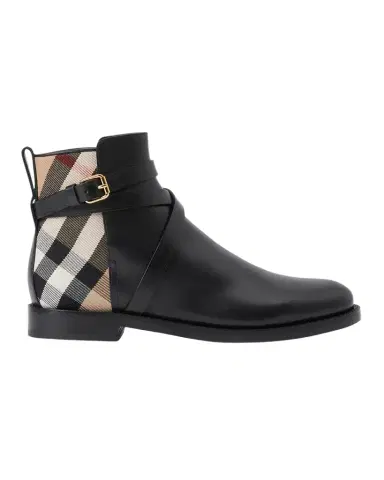 Burberry Pryle Equestrian Check Ankle Booties | Thumbnail 1 Burberry Pryle Equestrian Check Ankle Booties | Thumbnail 1