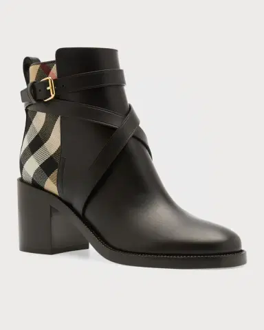 Burberry Pryle Equestrian Horse Check Ankle Booties | Thumbnail 3 Burberry Pryle Equestrian Horse Check Ankle Booties | Thumbnail 3