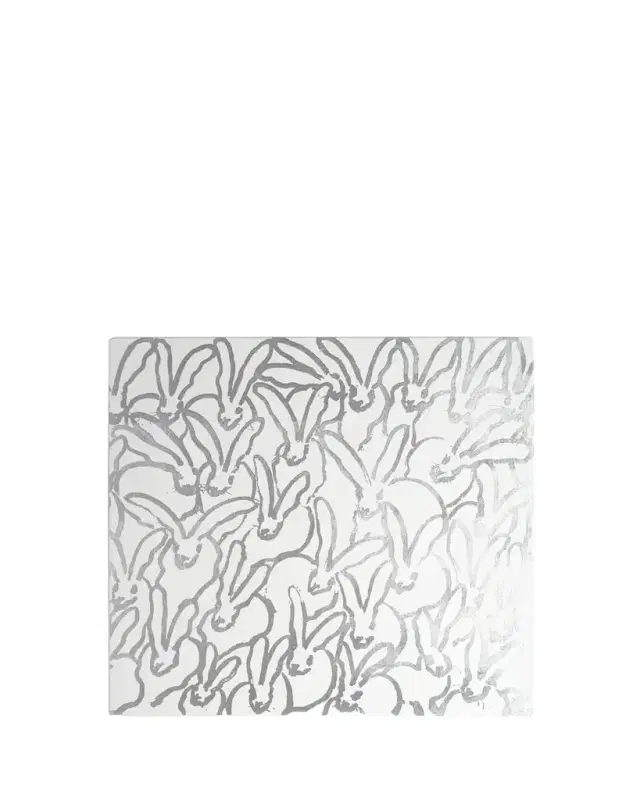 Hunt Slonem Rabbit Run Silver Leaf and Lacquer Placemat
