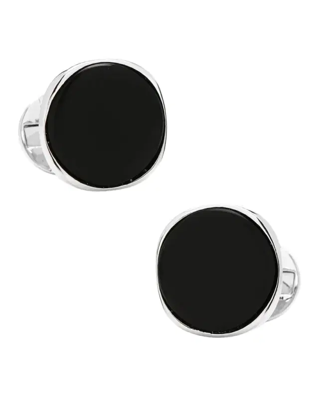 Sterling Silver Classic Formal Onyx Cufflinks