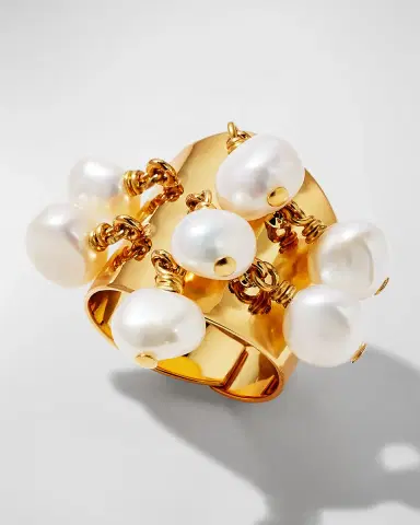 NEST Jewelry Pearl Charm Adjustable Ring | Thumbnail 3