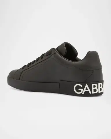 Dolce & Gabbana Men's Portofino Leather Low-Top Sneakers | Thumbnail 4 Dolce & Gabbana Men's Portofino Leather Low-Top Sneakers | Thumbnail 4