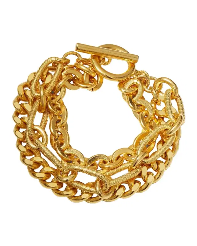 Gold Multi-Chain Toggle Bracelet