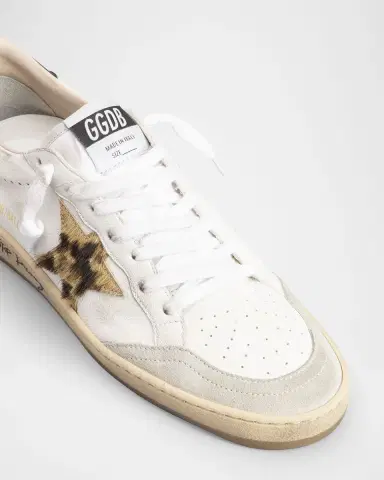 Golden Goose Ball Star Mixed Leather Low-Top Sneakers | Thumbnail 2