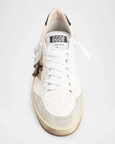 Golden Goose Ball Star Mixed Leather Low-Top Sneakers | Thumbnail 3
