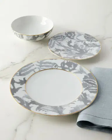 Neiman Marcus 12-Piece Seaport Grey Dinnerware Set | Thumbnail 1 Neiman Marcus 12-Piece Seaport Grey Dinnerware Set | Thumbnail 1