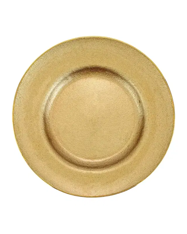 Vietri Metallic Golden Glass Dinner Plate