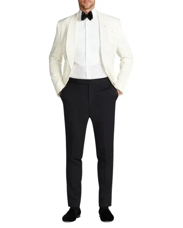 Piqué-Bib French Cuff Tuxedo Shirt