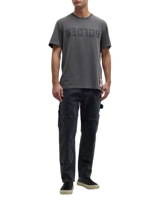 Golden Goose Men's Reverse Logo Distressed T-Shirt