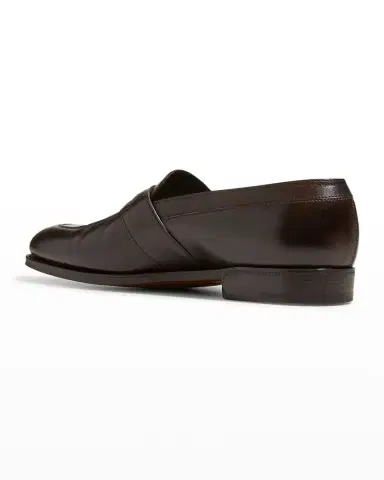 John Lobb Men's Adley Leather Penny Loafers | Thumbnail 3
