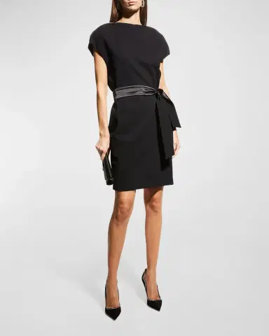 Emporio Armani Zip-Neck Milano Jersey Midi Dress | Thumbnail 2 Emporio Armani Zip-Neck Milano Jersey Midi Dress | Thumbnail 2