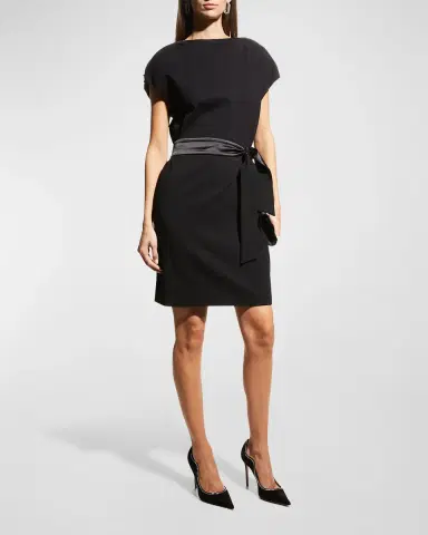 Emporio Armani Zip-Neck Milano Jersey Midi Dress | Thumbnail 3 Emporio Armani Zip-Neck Milano Jersey Midi Dress | Thumbnail 3