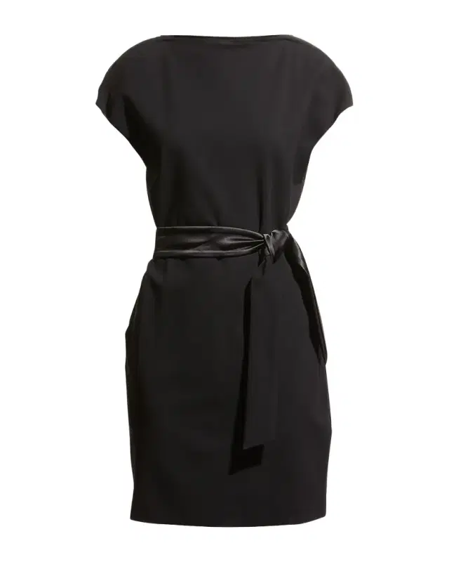 Emporio Armani Zip-Neck Milano Jersey Midi Dress