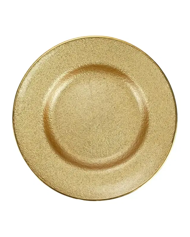 Vietri Metallic Glass Gold Salad Plate