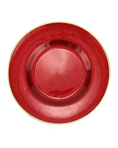 Vietri Metallic Glass Ruby Salad Plate | Thumbnail 1