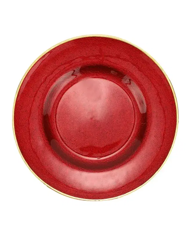 Vietri Metallic Glass Ruby Salad Plate