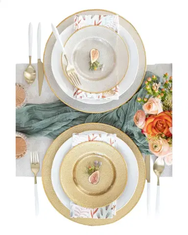 Vietri Metallic Glass Pearl Salad Plate | Thumbnail 1